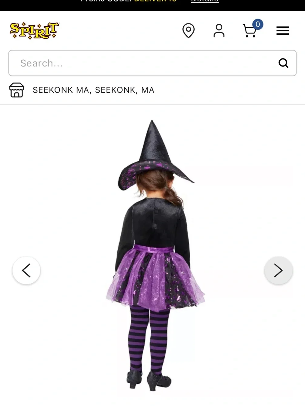 Spirit Halloween Fancy Witch toddler Halloween costume. Size 2T